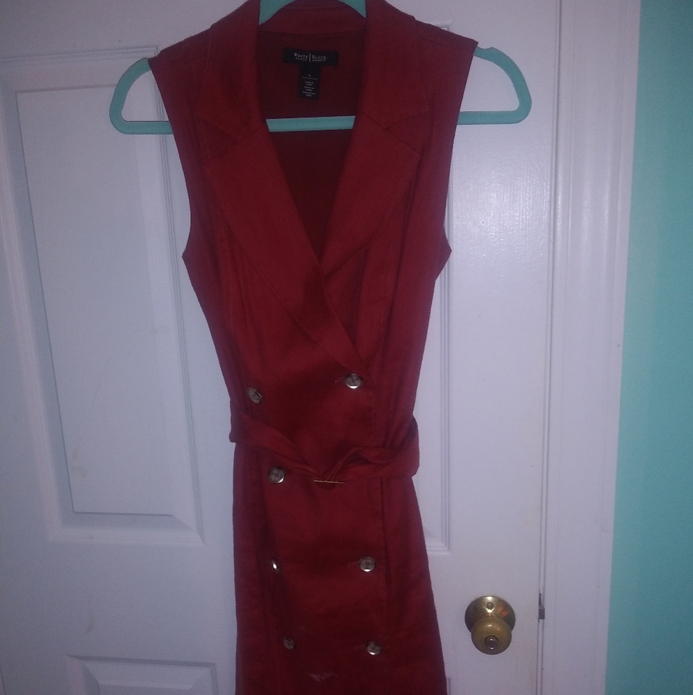 Black house white market Red button dress size 6